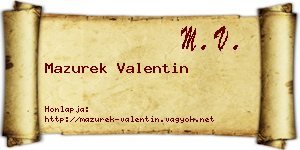 Mazurek Valentin névjegykártya